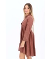 Vestido Nukusa. Vestidos. Color: marron chocolate, turquesa, rosa; Tallas: talla