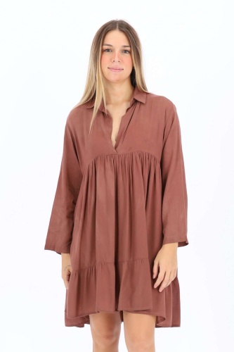 Vestido Nukusa. Vestidos. Color: marron chocolate, turquesa, rosa; Tallas: talla