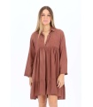 Vestido Nukusa. Vestidos. Color: marron chocolate, turquesa, rosa; Tallas: talla