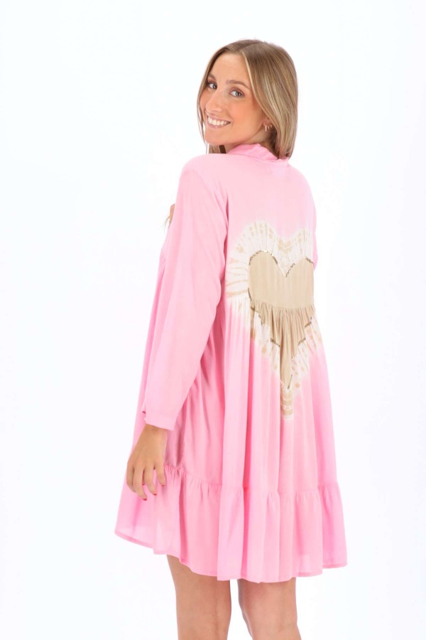 Vestido Nukusa. Vestidos. Color: marron chocolate, turquesa, rosa; Tallas: talla
