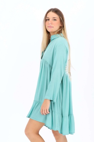 Vestido Nukusa. Vestidos. Color: marron chocolate, turquesa, rosa; Tallas: talla