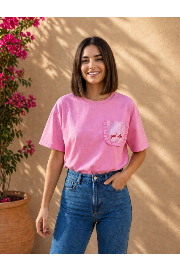 Camiseta Rosa Chicle. Camisetas. Tallas: m/l, s/m | Bambalinas Closet