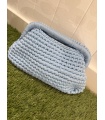 Bolso Tejido Primavera. Bolsos. Color: azul pastel, naranja | Bambalinas Closet
