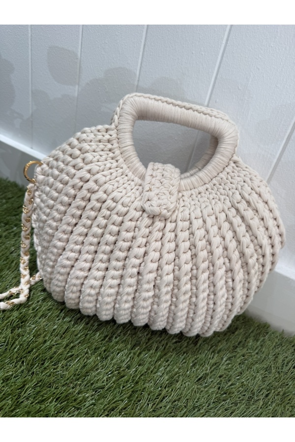 Bolso Tejido Crochet. Bolsos. Color: crudo, negro, beige, azul pastel, verde |