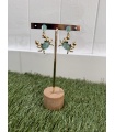 Pendientes Cangrejo. Bisuteria. Color: blanco roto, turquesa, salmon | Bambalinas