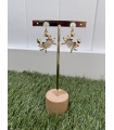 Pendientes Cangrejo. Bisuteria. Color: blanco roto, turquesa, salmon | Bambalinas