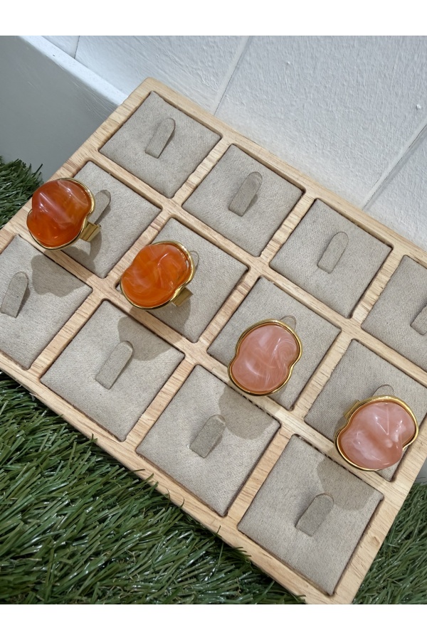 Anillo Gominola. Bisuteria. Color: naranja, rosa; Tallas: talla unica |