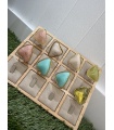 Anillo Triangulo. Bisuteria. Color: marfil, turquesa, beige, verde manzana, rosa