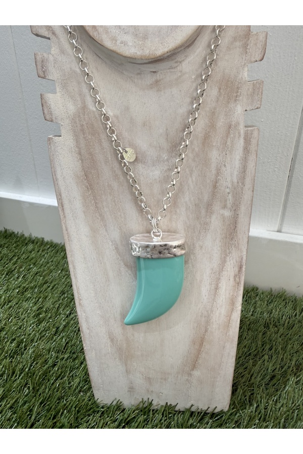 Collar Maxi Cuerno Plata. Bisuteria.  | Bambalinas Closet