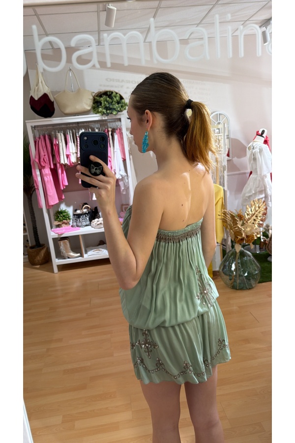 Mono Diana. Monos / Conjuntos. Color: verde mint, negro; Tallas: talla unica |