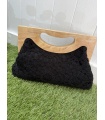 Bolso Crochet Madera. Bolsos. Color: blanco roto, negro | Bambalinas Closet
