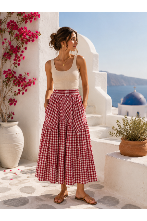 Falda Vichy. Inicio.  | Bambalinas Closet