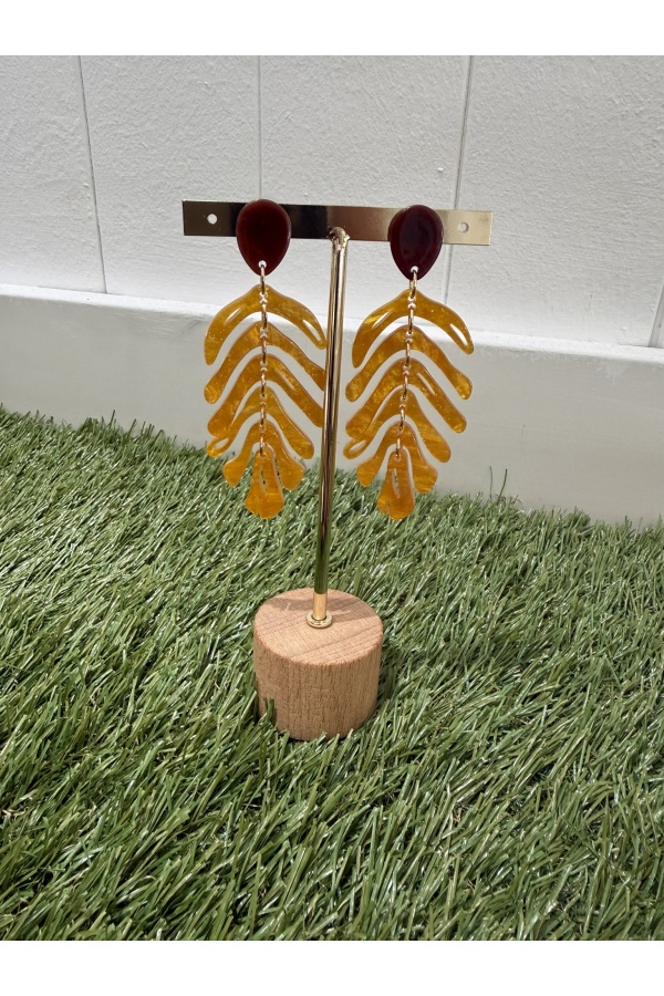 Pendientes Shangai Amarillo. Bisuteria.  | Bambalinas Closet