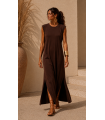 Vestido Tachas. Vestidos. Color: marron chocolate, negro; Tallas: talla unica |