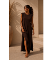 Vestido Tachas. Vestidos. Color: marron chocolate, negro; Tallas: talla unica |