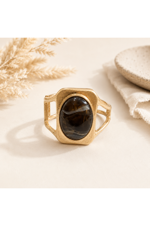 Brazalete Roma. Bisuteria. Color: marron chocolate, marfil | Bambalinas Closet