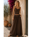 Conjunto Cancun. Monos / Conjuntos. Color: marron chocolate, azul marino |