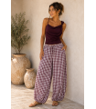 Pantalon Vichy. Pantalones / Shorts. Color: marron chocolate, azul marino
