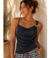Top Piedra. Camisas / Tops/Chalecos. Color: marron chocolate, azul marino