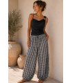 Pantalon Vichy. Pantalones / Shorts. Color: marron chocolate, azul marino