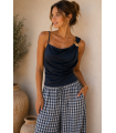 Top Piedra. Camisas / Tops/Chalecos. Color: marron chocolate, azul marino