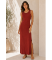 Vestido largo Canale. Vestidos. Color: teja, negro; Tallas: talla unica |