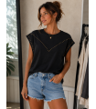 Camiseta Uve Tachas. Camisetas. Color: negro; Tallas: talla unica | Bambalinas