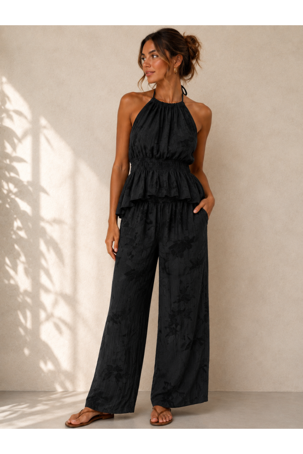 Conjunto Venice. Monos / Conjuntos. Color: rosa, marron chocolate, negro; Tallas:
