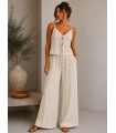 Conjunto Summer. Monos / Conjuntos. Color: marron chocolate, crudo; Tallas: talla