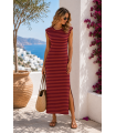 Vestido Rayas. Vestidos. Color: mostaza, granate, caldera, azul marino; Tallas: