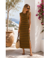 Vestido Rayas. Vestidos. Color: mostaza, granate, caldera, azul marino; Tallas: