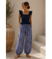Pantalon Palmeras. Pantalones / Shorts. Color: buganvilla, caldera, azul noche