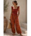 Pantalon Palmeras. Pantalones / Shorts. Color: buganvilla, caldera, azul noche