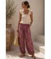 Pantalon Palmeras. Pantalones / Shorts. Color: azul noche, vino, caldera; Tallas: