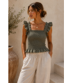 Top Roma. Camisas / Tops/Chalecos. Color: crudo, caldera, verde kaki, azul