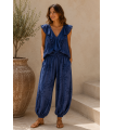 Conjunto Palmeras. Monos / Conjuntos. Color: gris, azul marino; Tallas: talla