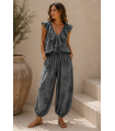 Conjunto Palmeras. Monos / Conjuntos. Color: gris, azul marino; Tallas: talla