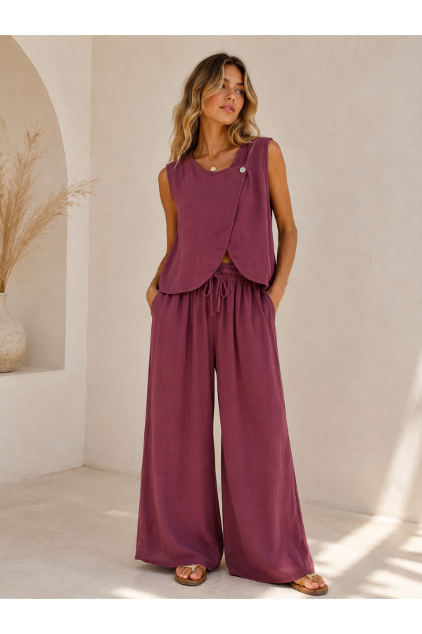Conjunto Eva. Monos / Conjuntos. Color: buganvilla, caldera, marfil; Tallas: