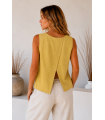 Top Asia. Inicio. Color: amarillo pastel, blanco roto; Tallas: talla unica |