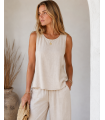 Top Asia. Inicio. Color: amarillo pastel, blanco roto; Tallas: talla unica |