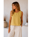 Top Asia. Inicio. Color: amarillo pastel, blanco roto; Tallas: talla unica |
