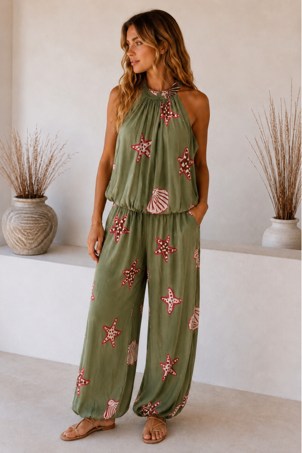 Conjunto Estrella de Mar. Monos / Conjuntos. Color: crudo, frambuesa, marron