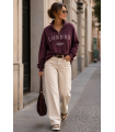 Sudadera London. Sueters / Jersey. Color: marron chocolate, crudo, granate, azul