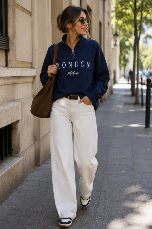 Sudadera London. Sueters / Jersey. Color: marron chocolate, crudo, granate, azul
