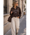 Sudadera London. Sueters / Jersey. Color: marron chocolate, crudo, granate, azul