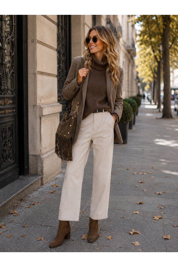 Bandolera Flecos. Bolsos. Color: taupe, gris antracita | Bambalinas Closet