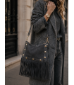 Bandolera Flecos. Bolsos. Color: taupe, gris antracita | Bambalinas Closet