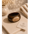 Brazalete Ginebra. Bisuteria. Color: marron chocolate, burdeos, mostaza, marfil |
