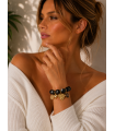 Pulsera Bolas Otoño. Bisuteria. Color: visón, negro | Bambalinas Closet
