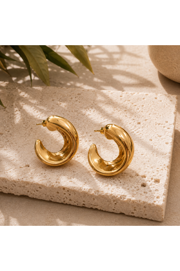 Pendientes Arito. Bisuteria. Color: plateado, dorado | Bambalinas Closet